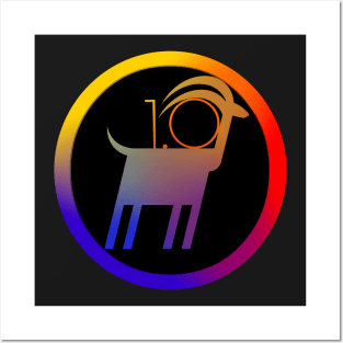 Antelope 1.0. Rainbow and black Posters and Art